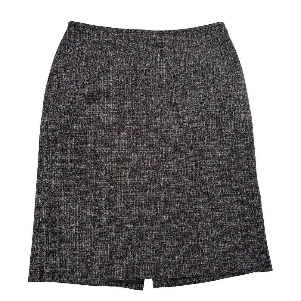 Sag Harbor Pencil Skirt Women 12 Black White Textured Knee Length Professional